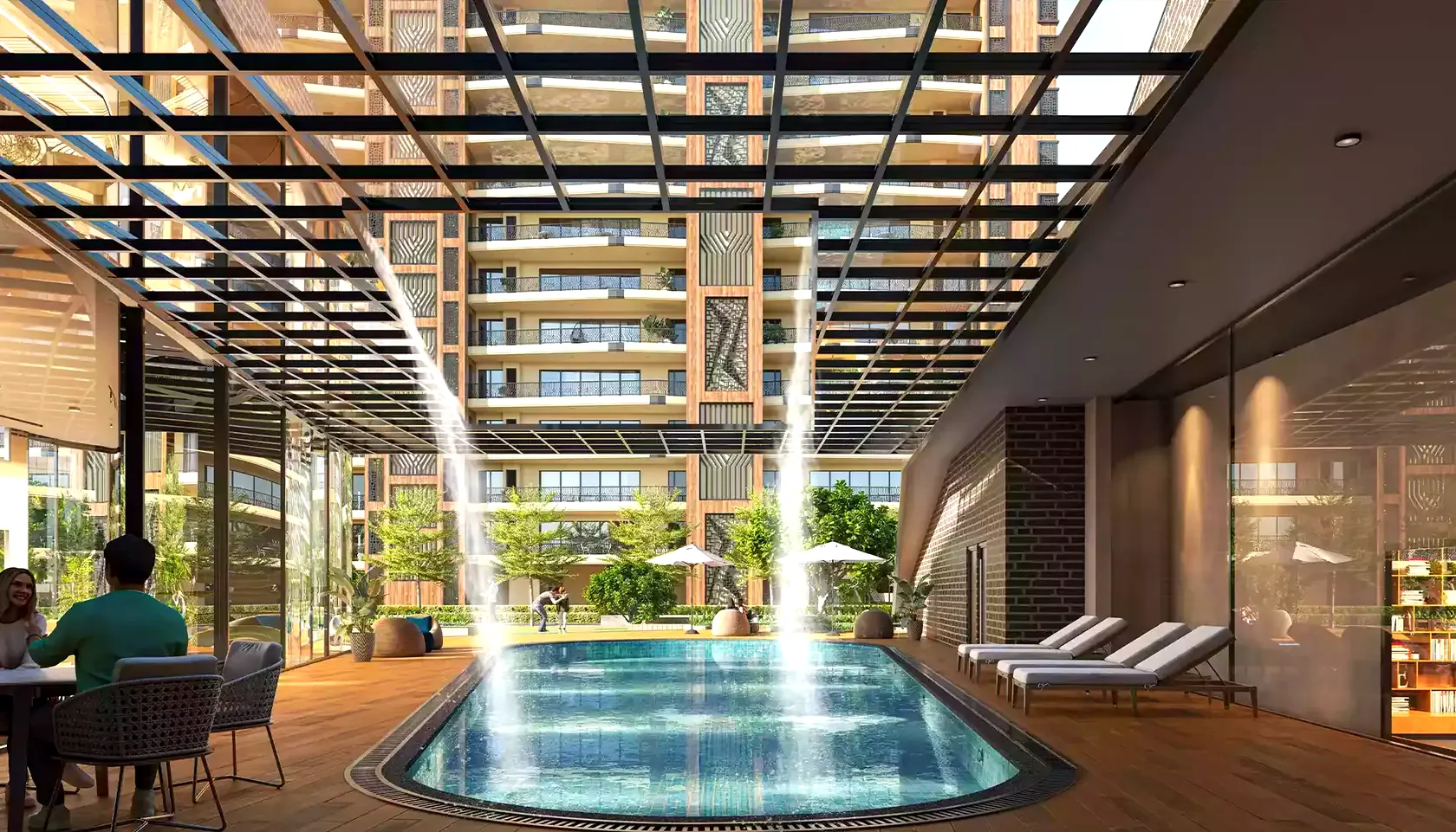Club Zaira swimming pool with waterfall